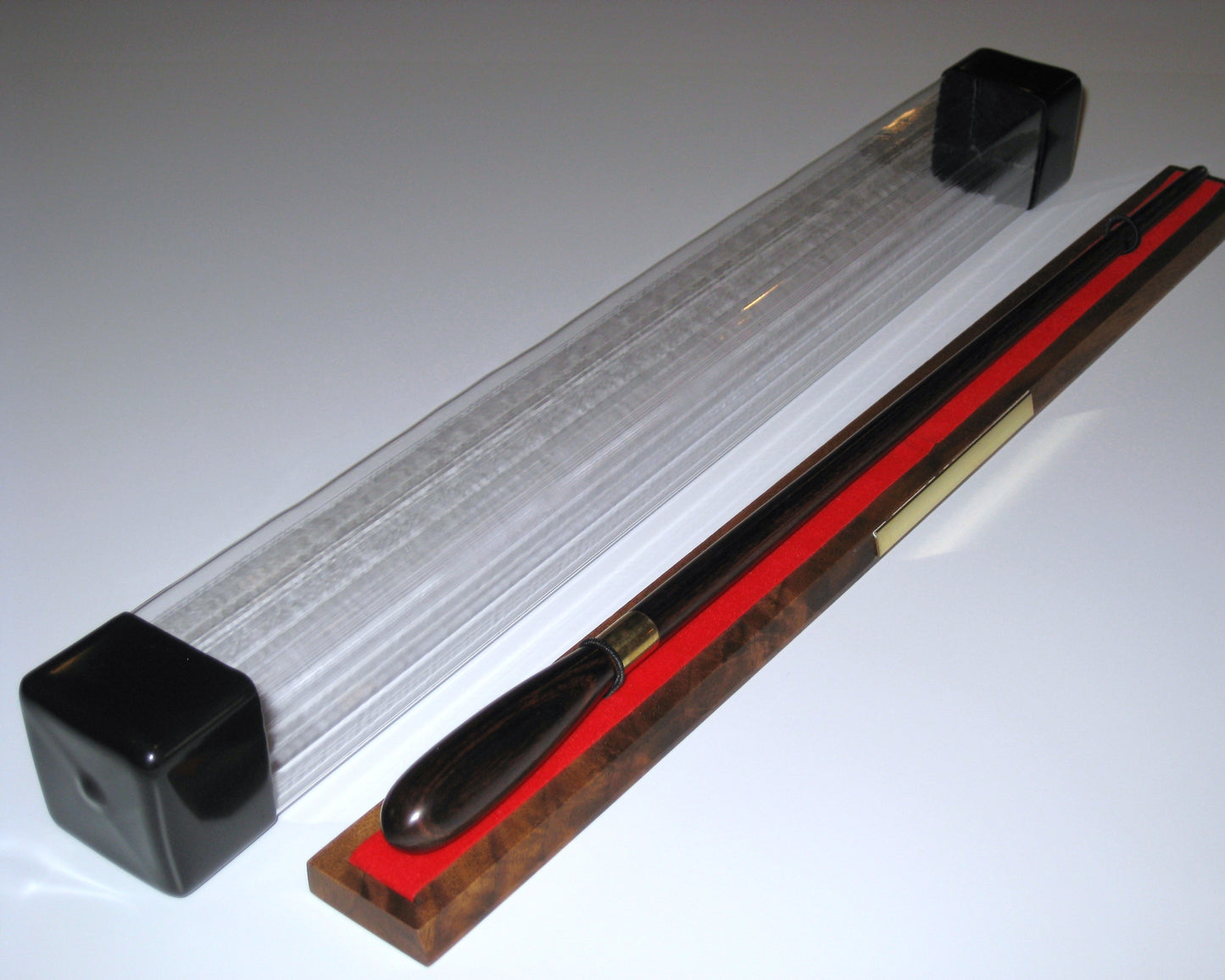 Rosewood Burgundy & Brass Presentation Baton with Case
