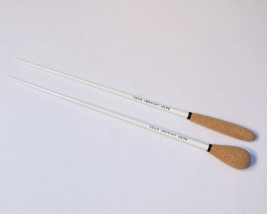 2 Imprinted Cork Handle Conducting Batons
