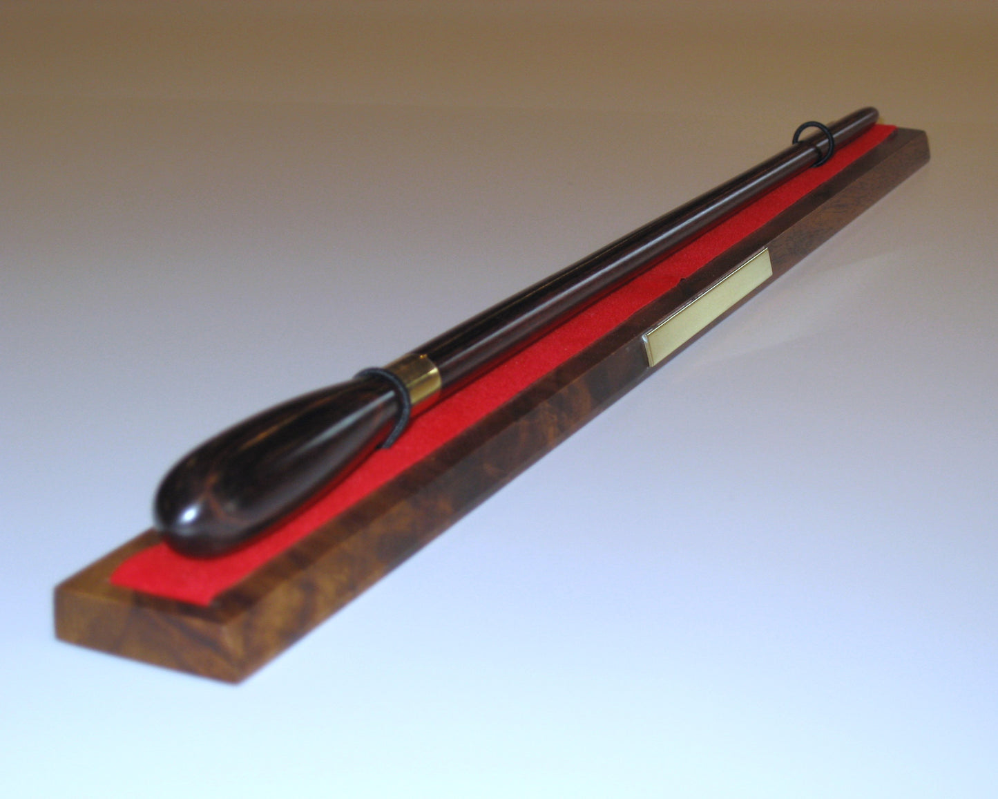 Rosewood Burgundy & Brass Presentation Baton with Case